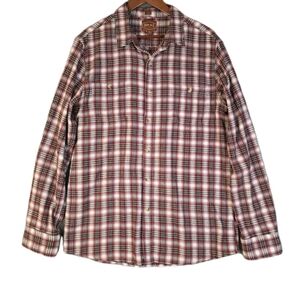Red Ale By Alesbury Button-Up Shirt Men's Size L Tall Slim Chest Pockets Plaid